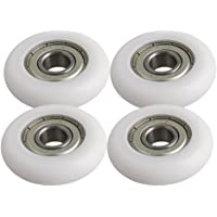 BQLZR - Rodamiento de bolas de acero con ruedas redondas para puerta- 10 x 40 x 10 mm- 83 kg- 4 unidades- color blanco